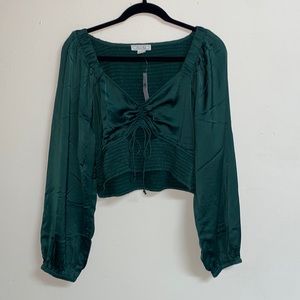 Cute American eagle green cutout  cropped blouse